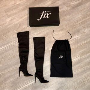 Women's Mia Pointed-Toe Thigh-High Sock Boot